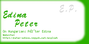 edina peter business card